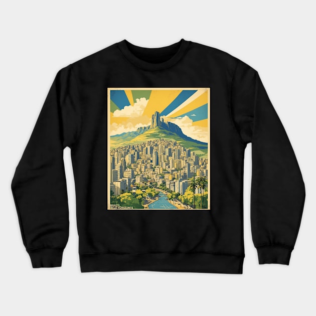 Belo Horizonte Brazil Vintage Tourism Travel Poster Crewneck Sweatshirt by TravelersGems